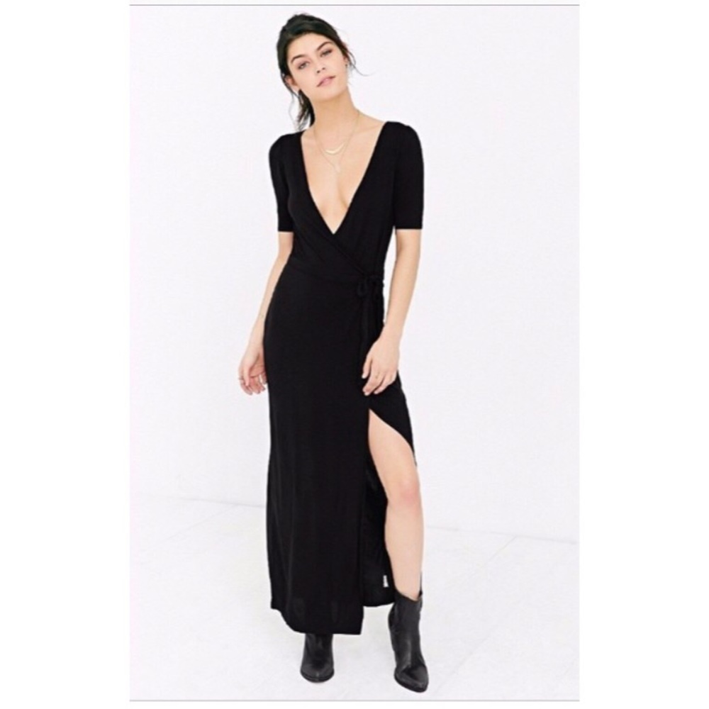 XS Ecote Black Wrap Dress